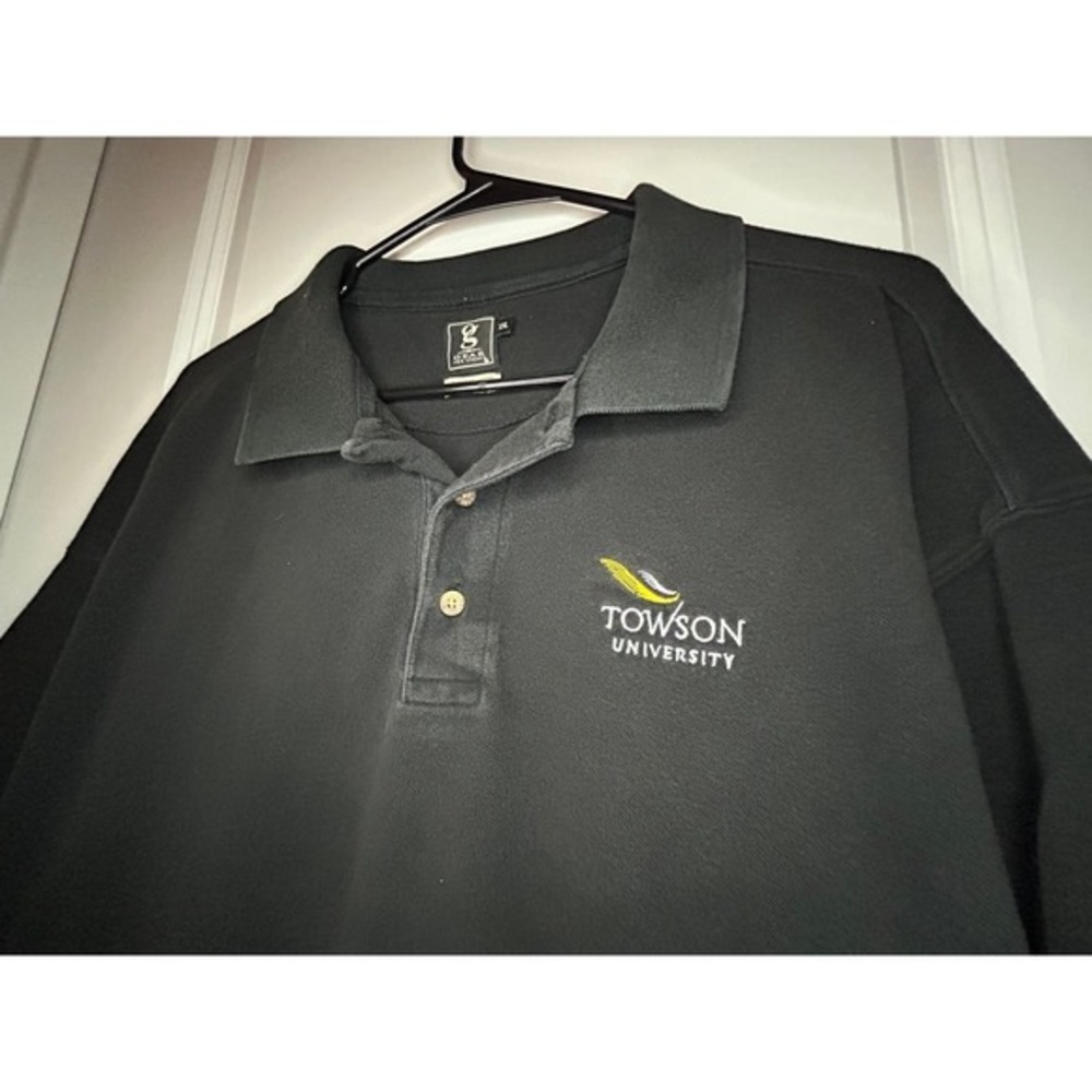 Vintage 90's Y2k Towson University Embroidered Polo Shirt Size Mens 2XL No Flaws